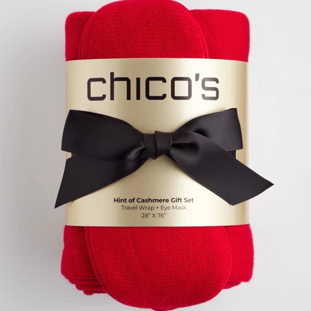 Chico's Travel Wrap & Eye Mask Travel Set